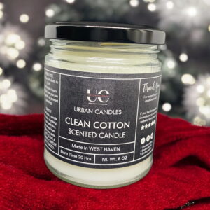 Clean Cotton 8 oz Scented Jar Candle with 40 h Burn Time, Long Burning, Hand Poured