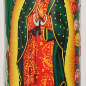 Prayer Candle V Guadalupe Rose Scent Pink Wax, 8 Inch