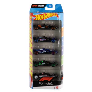 Hot Wheels 5-Pack Race Team, Set of 5 Formula 1-Themed 1:64 Scale Die-Cast Toy Cars