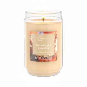 Mainstays Single-Wick Scented Glass Jar Candle, Frosted Spice Cupcakes, 20oz.