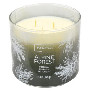 Mainstays 3-Wick Ombre Wrapped Alpine Forest Scented Candle, 14 oz
