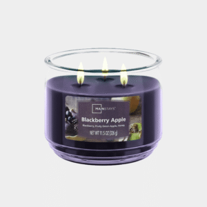 Mainstays 3-Wick Scented Glass Jar Candle, Blackberry Apple, 11.5oz.