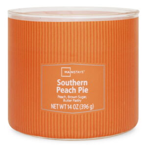 Mainstays 3-Wick Textured wrapped candle, Southern Peach Pie Fragrance, 14oz