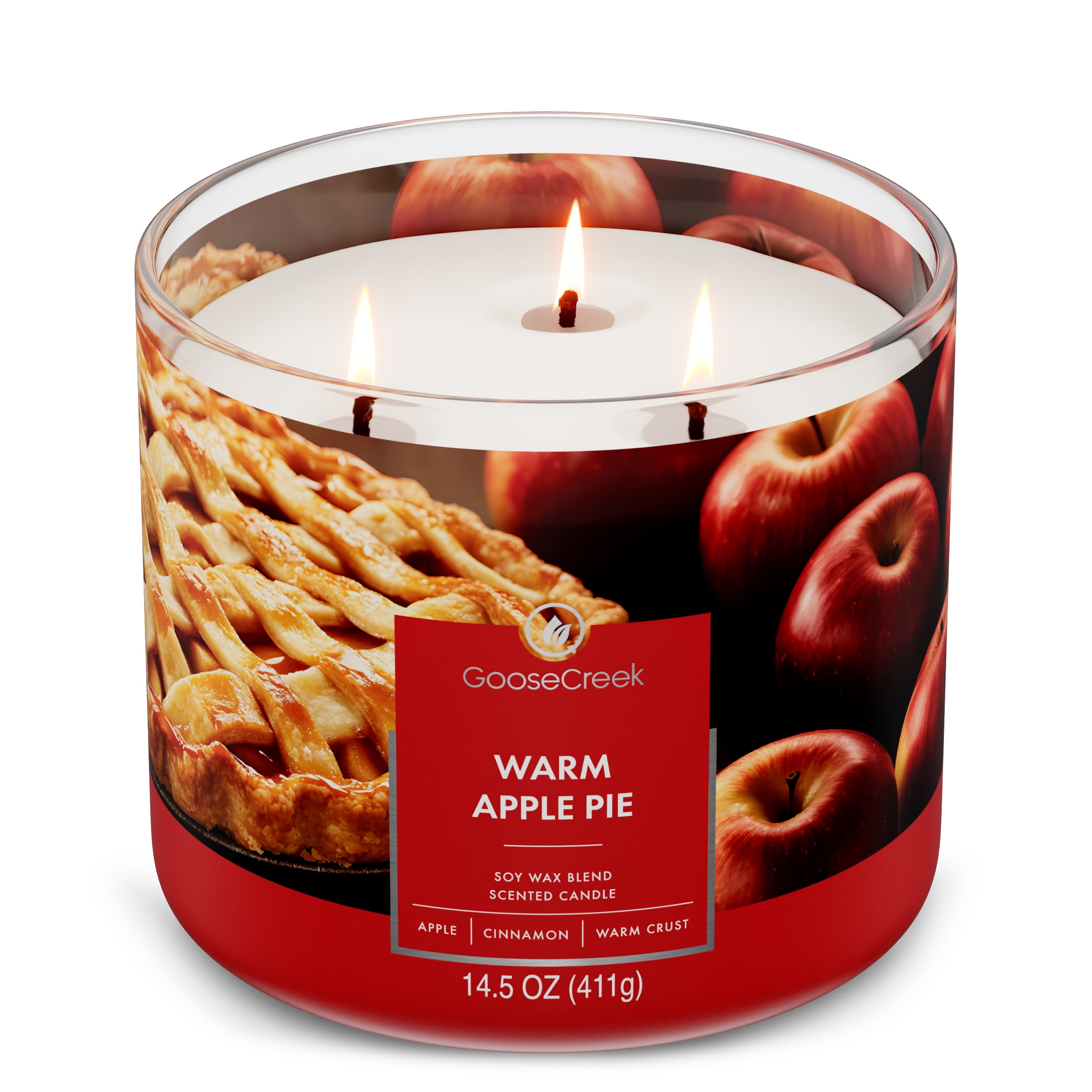 Goose Creek 3-Wick Warm Apple Pie Scented Jar Candle, 14.5oz. - Image 2