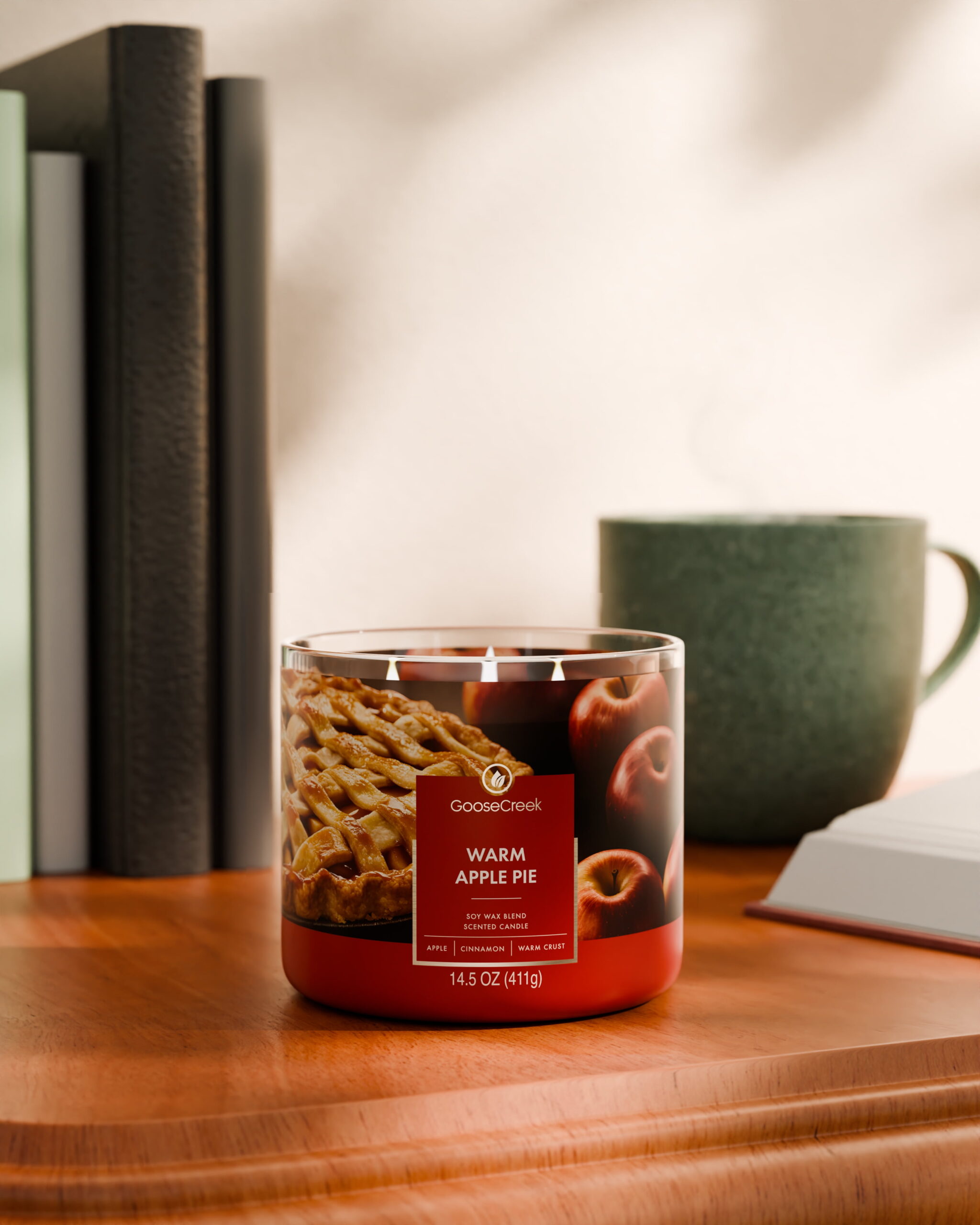Goose Creek 3-Wick Warm Apple Pie Scented Jar Candle, 14.5oz. - Image 3