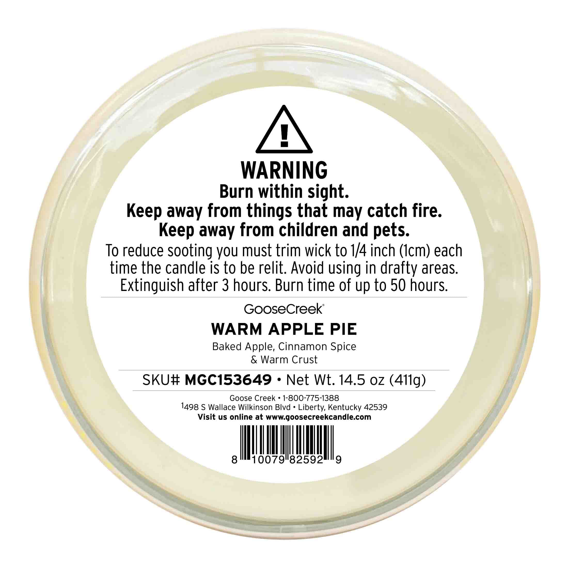 Goose Creek 3-Wick Warm Apple Pie Scented Jar Candle, 14.5oz. - Image 4