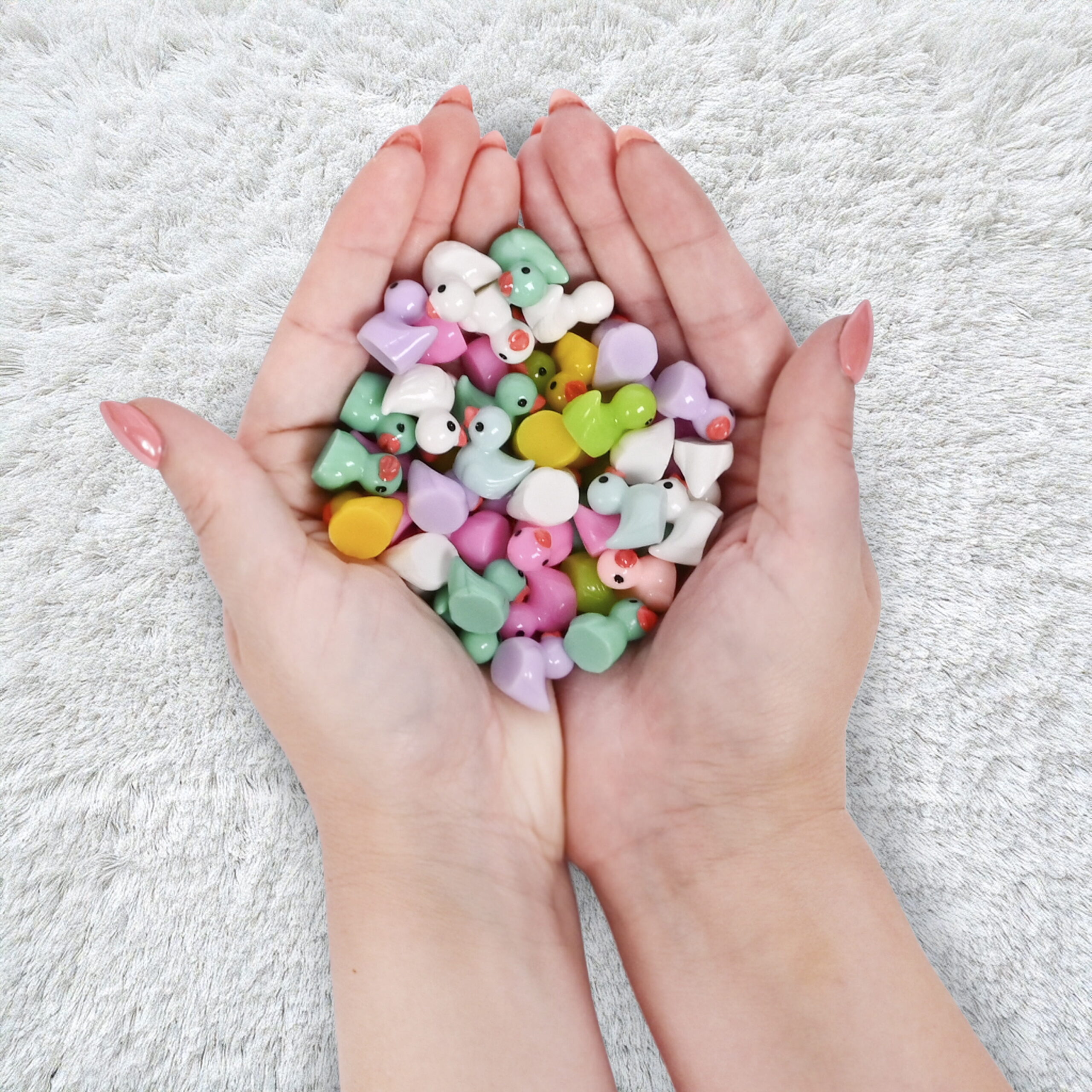 Micro Resin Mini Ducks 50 Pieces in Mesh Bag, Party Toys DIY Craft Accessories for Children Ages 8+ - Image 2