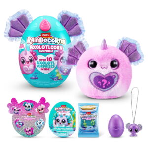 Rainbocorns Axolotlcorn Suprise 7.6 inch Plush, Soft Stuffed Animal Unboxing Toy for Child by ZURU