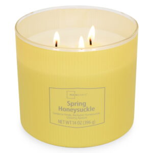 Mainstays 3-Wick Textured Wrapped Candle, Spring Honeysuckle Fragrance, 14 Oz
