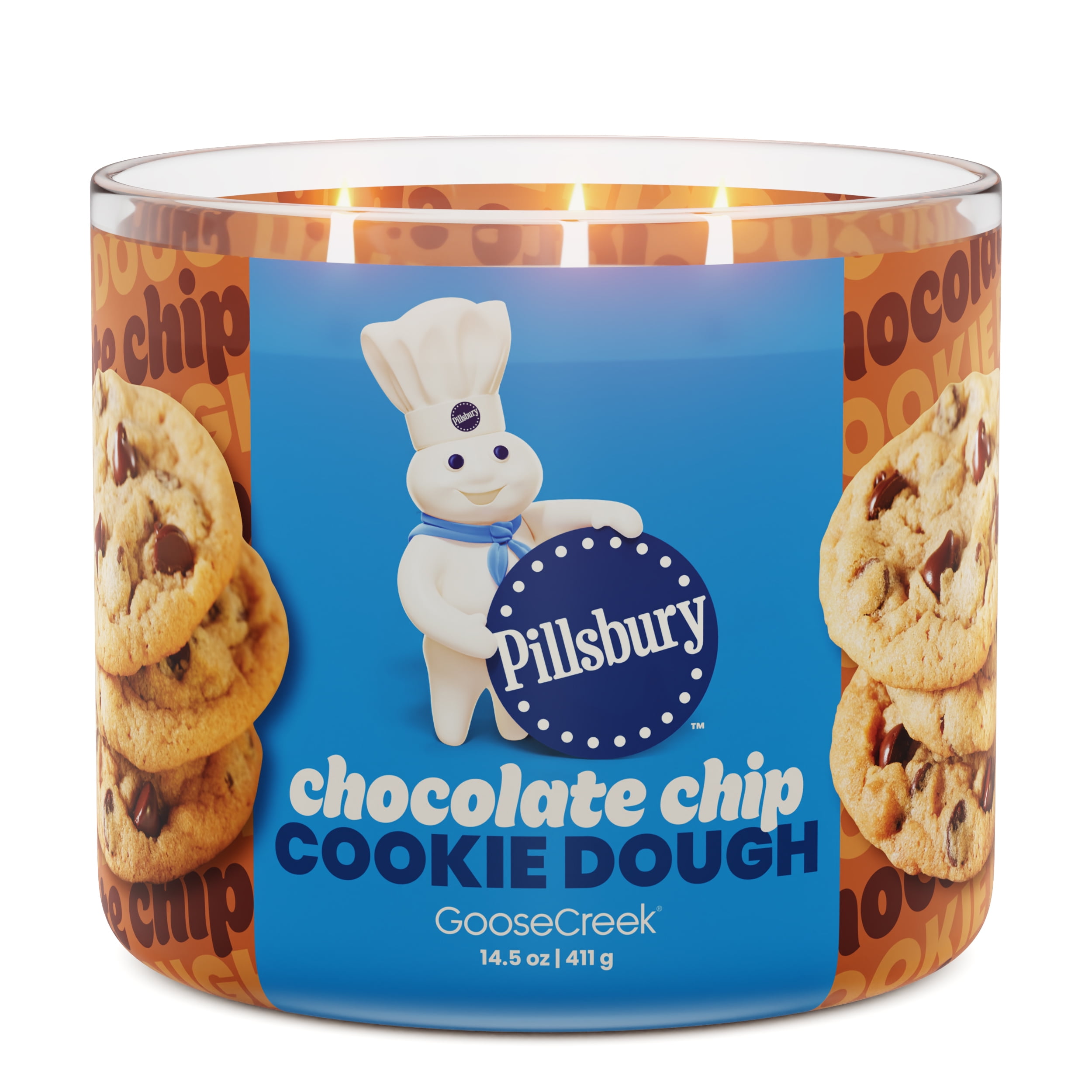 Goose Creek 3-Wick Pillsbury Chocolate Chip Cookie Dough Scented Jar Candle, 14.5oz.