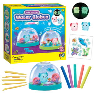 Creativity for Kids Make Your Own Water Globes: Magical Axolotls - Create 2 Snow Globe Axolotl Craft Kit Toys, Ages 6-8+