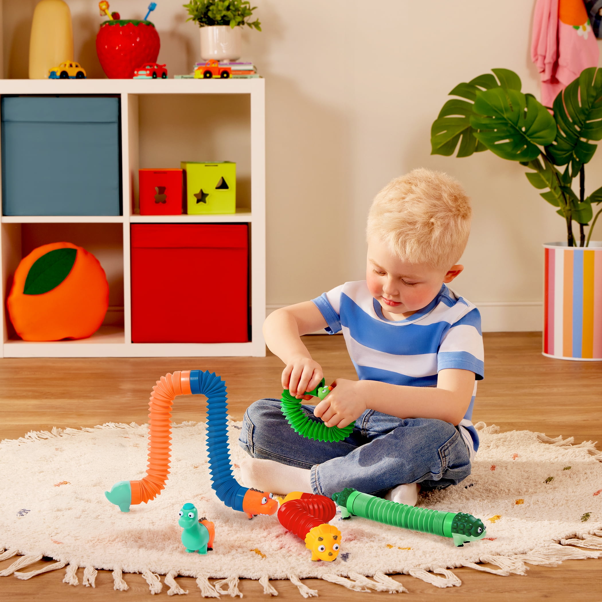 Battat Li'l Dino Buddies Sensory Dinosaur Tubes 15 Pieces, Toddler and Preschool Toys for 2 Years + - Image 2