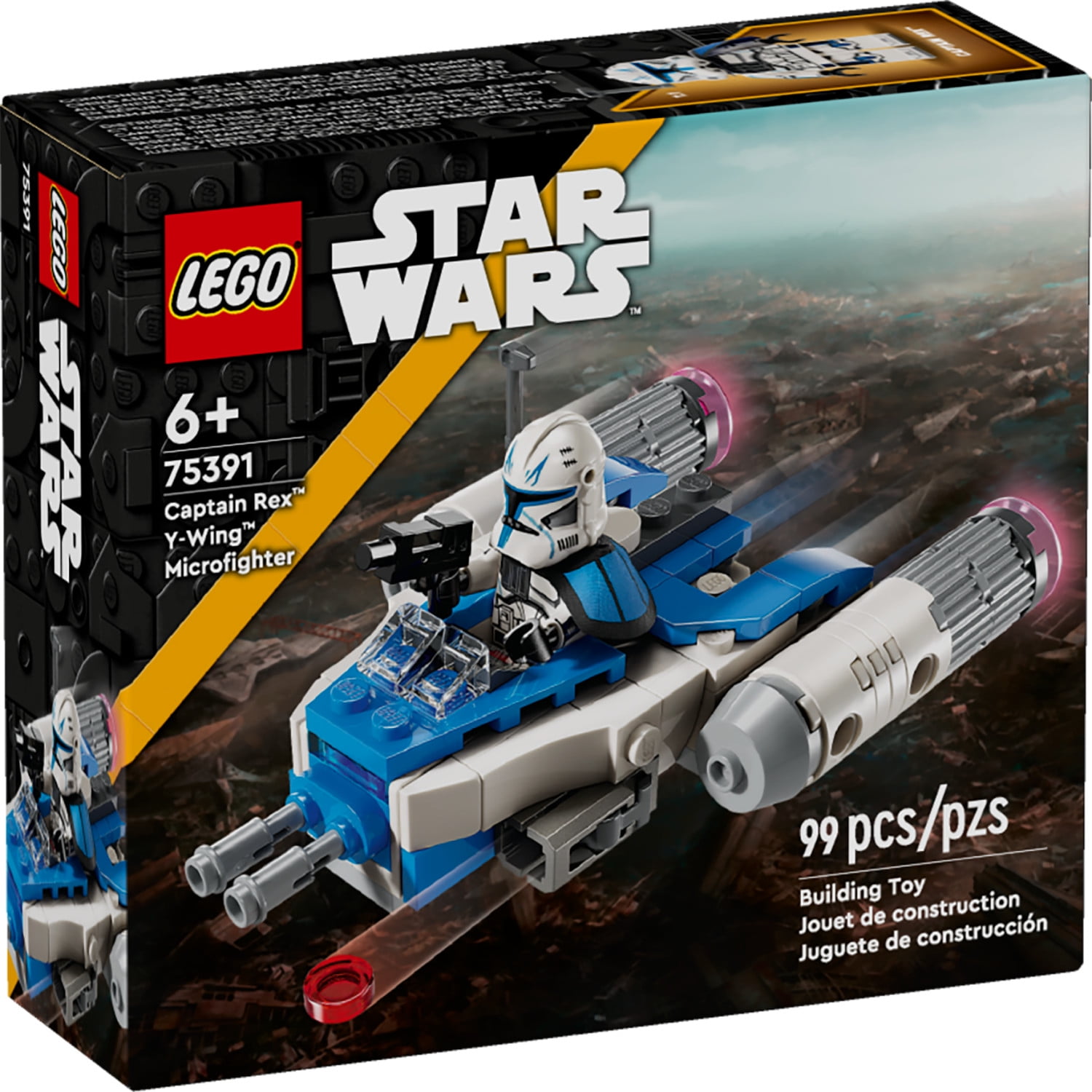 LEGO Star Wars: The Clone Wars Captain Rex Y-Wing Microfighter Building Set, Collectible Star Wars Y-Wing Toy for Kids with Captain Rex Minifigure, Star Wars Gift for Boys & Girls Ages 6 and Up, 75391 - Image 2