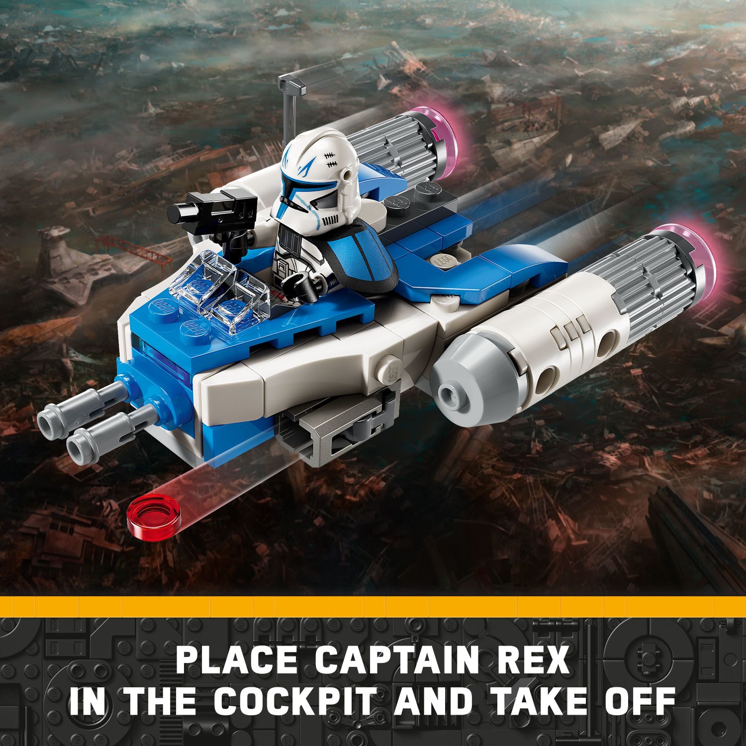 LEGO Star Wars: The Clone Wars Captain Rex Y-Wing Microfighter Building Set, Collectible Star Wars Y-Wing Toy for Kids with Captain Rex Minifigure, Star Wars Gift for Boys & Girls Ages 6 and Up, 75391 - Image 4