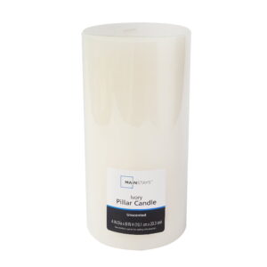 Mainstays Single Wick 4" x 8" Pillar Candle, Unscented, Ivory