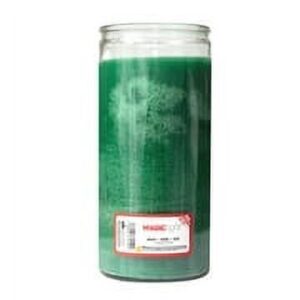 MagicLight 9-Inch Clear Glass Jar Unscented Prayer Candle with Long-Lasting Green Wax, 44 oz