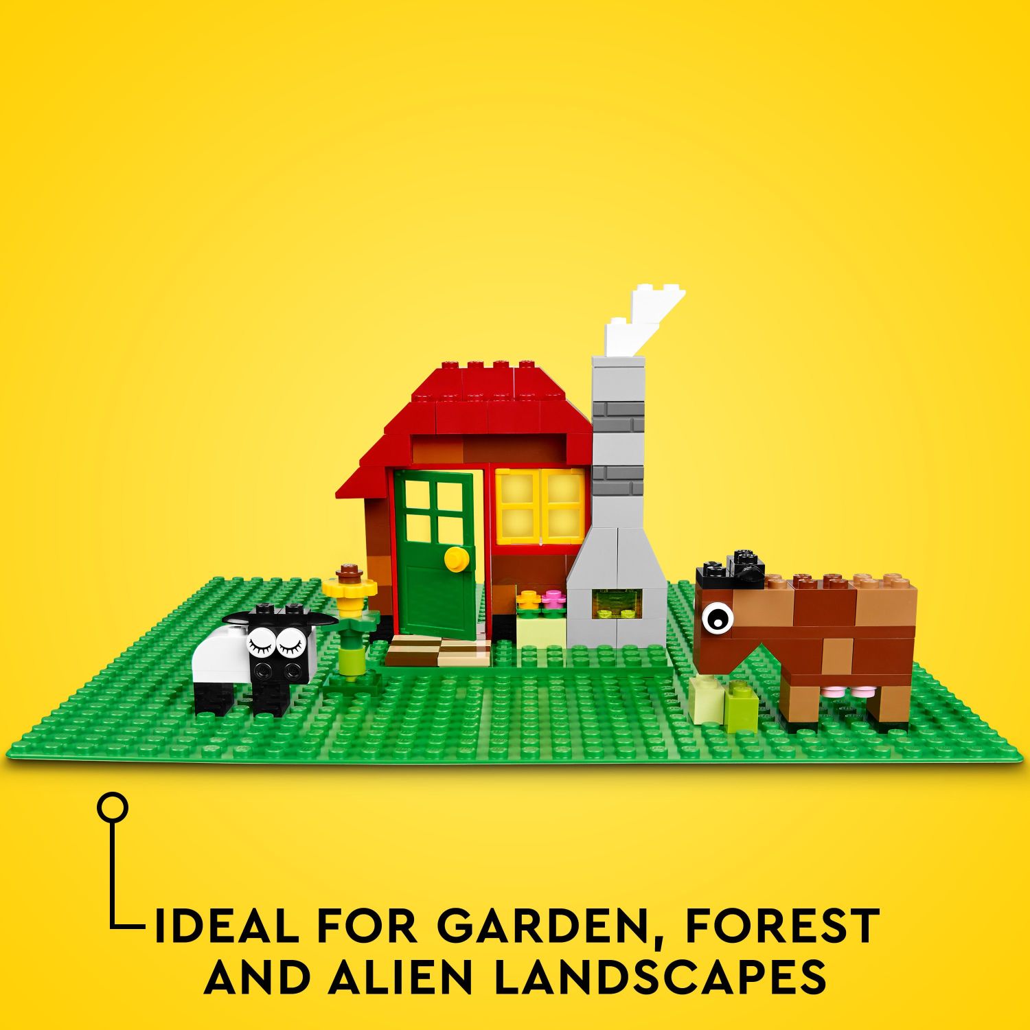 LEGO Classic Green Baseplate, Creative Toy for Back to School, Square 32x32 Stud Foundation to Build and Display Brick Creations, Great for Grassy Nature Landscapes and Back to School Supplies, 11023 - Image 4