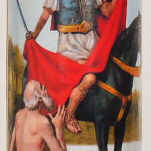 Prayer Candle St Martin Caballero Red Wax, 8 Inch