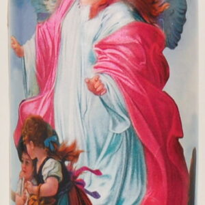 Prayer Candle Guardian Angel Vanilla White Wax, 8 Inch