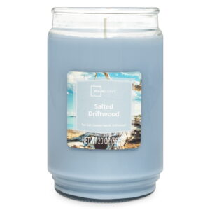 Mainstays Salted Driftwood Scented Glass Jar Candle, 20 oz