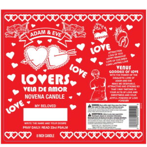 Prayer Candle Sacred Loved Red, 8 Inch