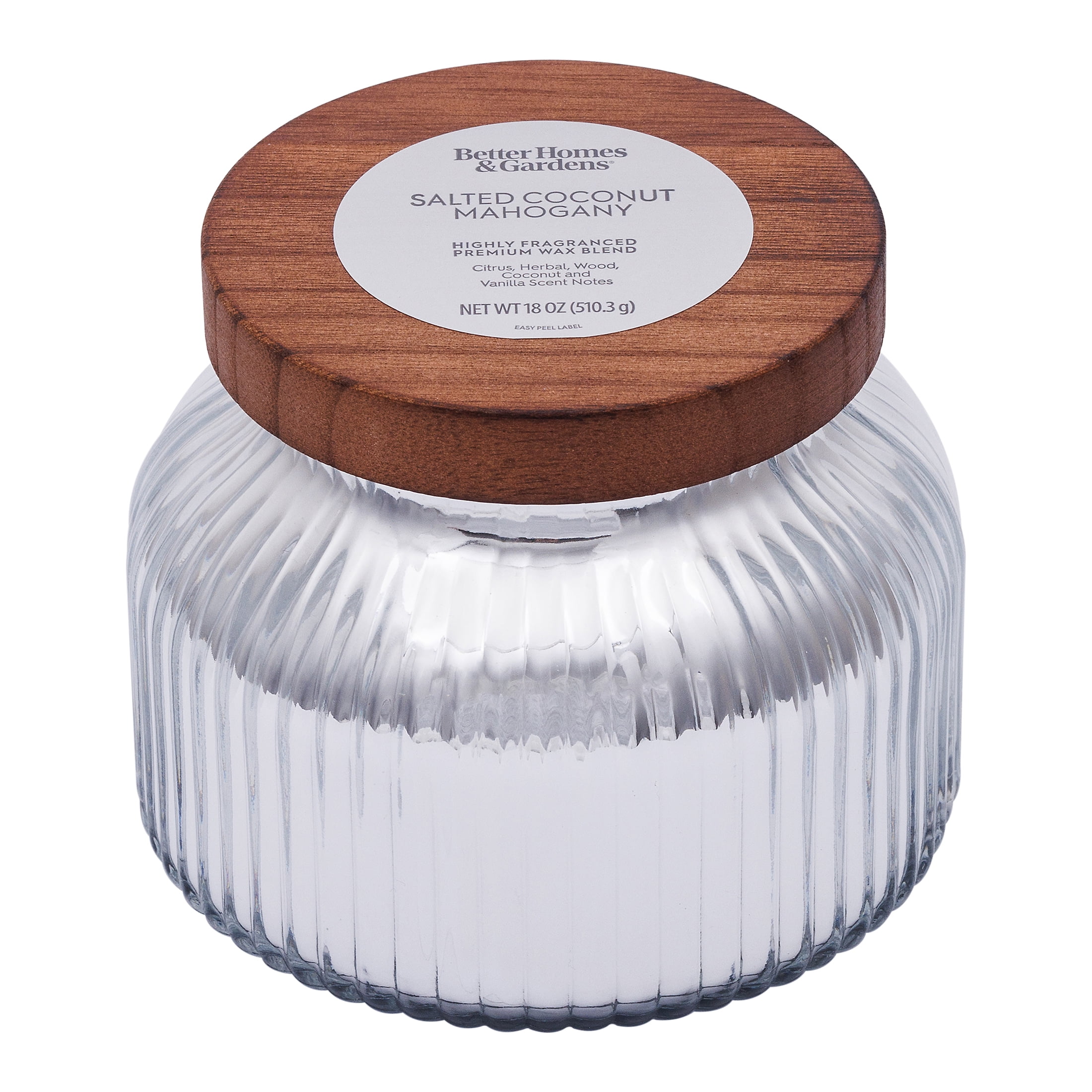 Better Homes & Gardens Farm Apple Pumpkin Scented Cotton 2-Wicks Ribbed Mecury Glass Jar Candle with Wooden Lid 18oz - Image 10