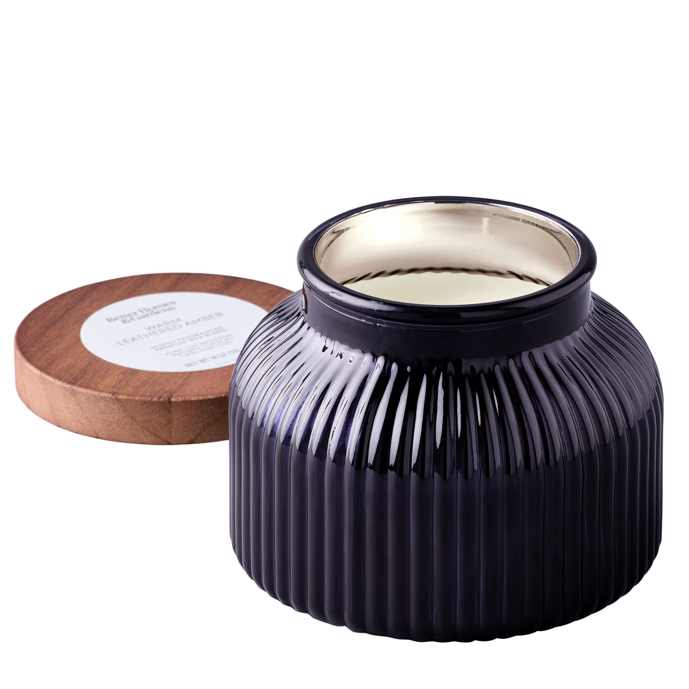 Better Homes & Gardens Farm Apple Pumpkin Scented Cotton 2-Wicks Ribbed Mecury Glass Jar Candle with Wooden Lid 18oz - Image 23