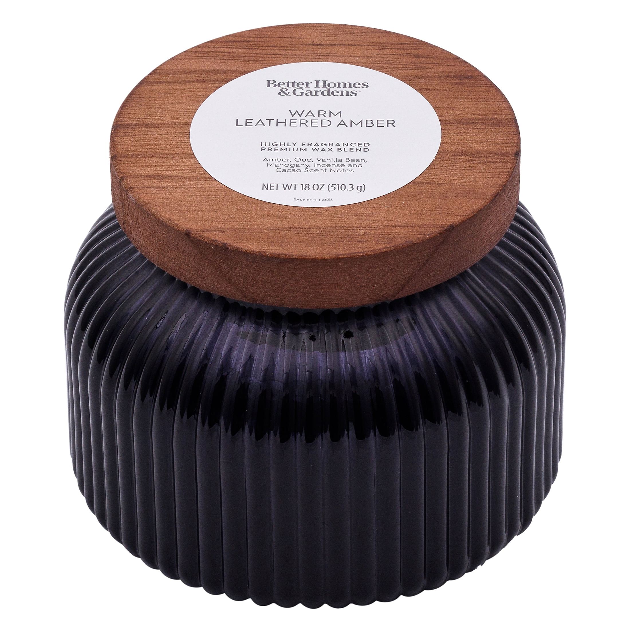 Better Homes & Gardens Farm Apple Pumpkin Scented Cotton 2-Wicks Ribbed Mecury Glass Jar Candle with Wooden Lid 18oz - Image 25