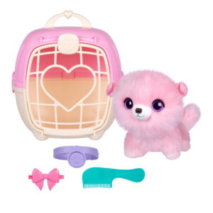 ScruffaLuvs Pet Scruffs Pink, Mystery Plush 7.5" Toy, Wash to Reveal 1 of 3 Rescue Pets: Puppy, Bunny, or Kitty, Includes Deluxe Pet Carrier, Ages 2+