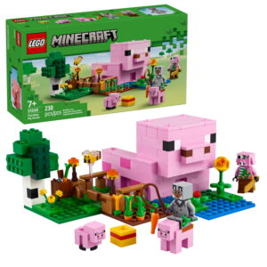 LEGO Minecraft The Baby Pig House Toy Figures & Playset - Building Minecraft Toy for Kids, Boys & Girls, Ages 7+ - Minifigures for Pretend Play - Easter Basket Stuffer - 21268