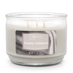 Mainstays Creamy Cashmere, Scented 3 Wick Candle, 11.5 oz.