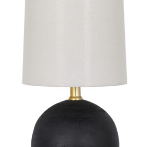 Mainstays 12.5” Mini Black Wood Ball Table Lamp with White Fabric Shade