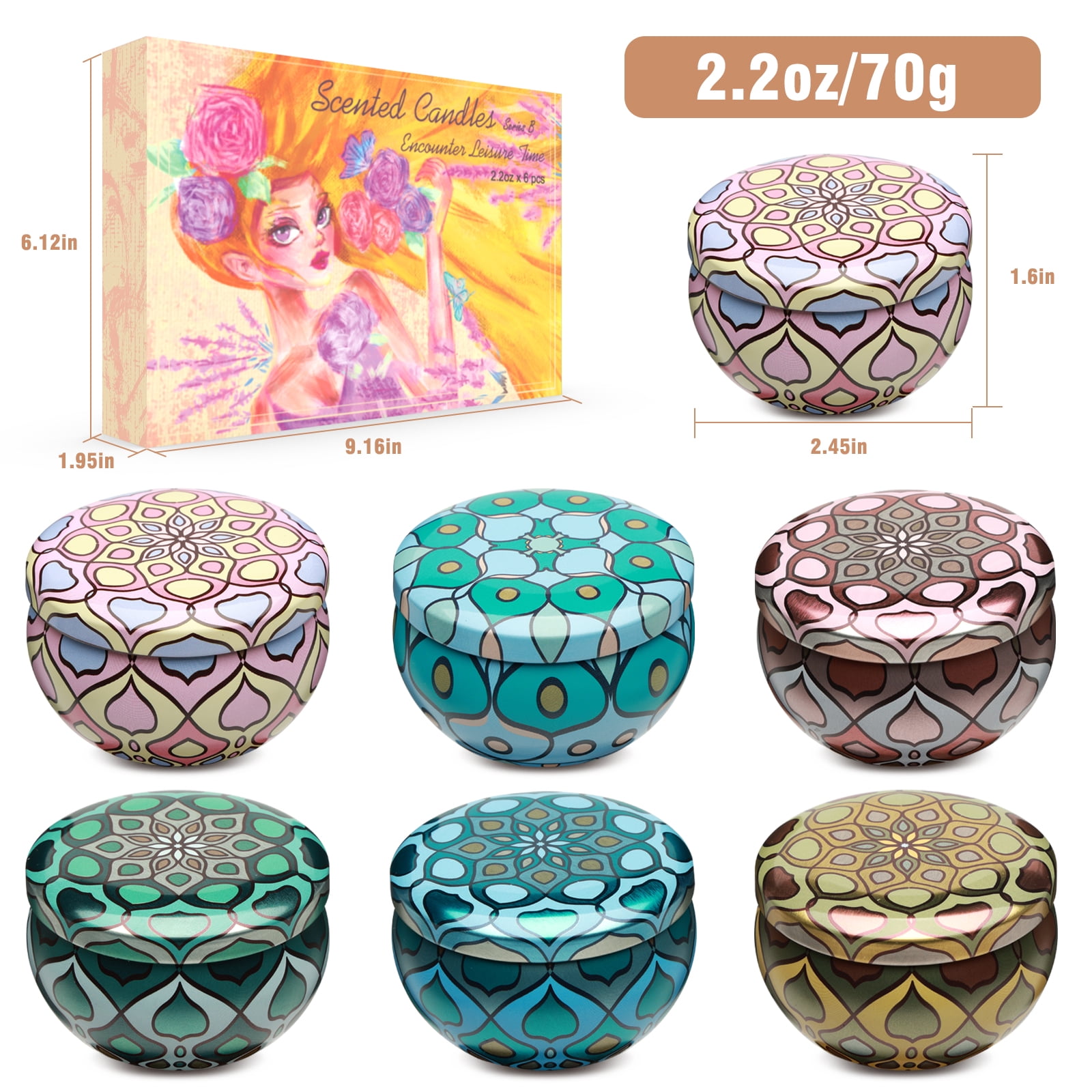 Scented Candles Gift Set, 6 Pack Jar Candles for Women, Each Candle Burns for 15 h - Image 13