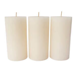 Mainstays Single Wick 3" x 6" Pillar Candle, Unscented, Ivory, 3 Pack