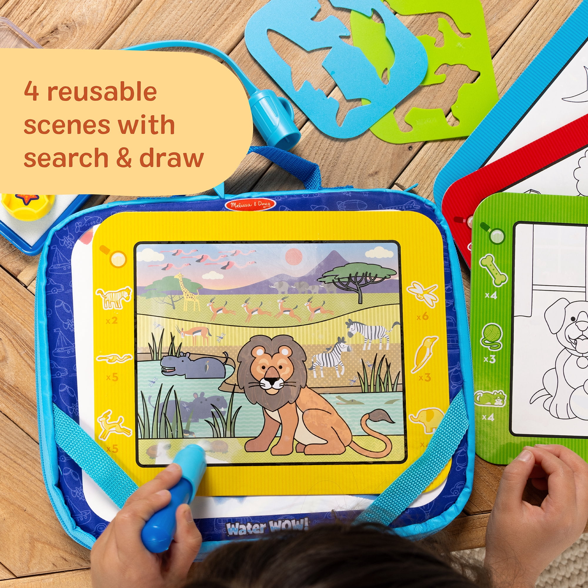 Melissa & Doug Water WOW! Water WOW! Take-Along Multi-Activity Color-Reveal Drawing Set Travel Toy Ages 3+ - Image 8