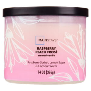 Mainstays 3-Wick Ombre Wrap Raspberry Peach Candle, 14-Ounce