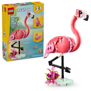 LEGO Creator 3 in 1 Wild Animals: Pink Flamingo Animal Building Toy for Girls & Boys, 8+ - Building Set W/ 3 Building Options, Pink Flamingo, Cockatoo, or Axolotl - Gift for Birthdays - 31170