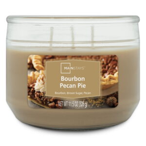 Mainstays Bourbon Pecan Pie Scented 3 Wick Candle, 11.5 oz.