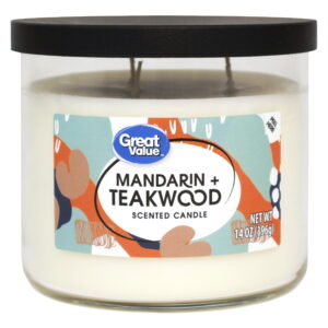 Great Value Mandarin & Teakwood Aromatherapy Candles Scented, 14 oz