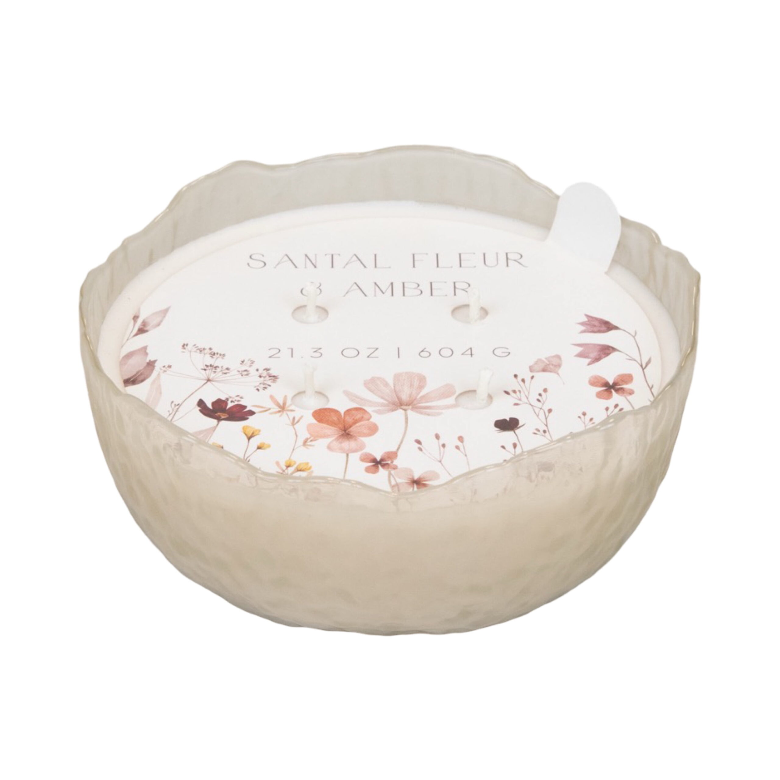 Home Decor Collection 3-Wick Moon Bowl Scented Jar Candle, Santal Fluer & Amber, 21.3 oz. - Image 2