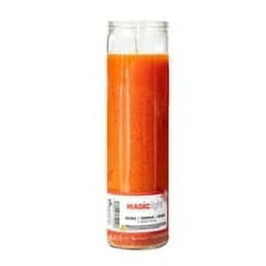 MagicLight Religious Candles 9.6 oz - Clear Glass Jar, Unscented Orange Wax