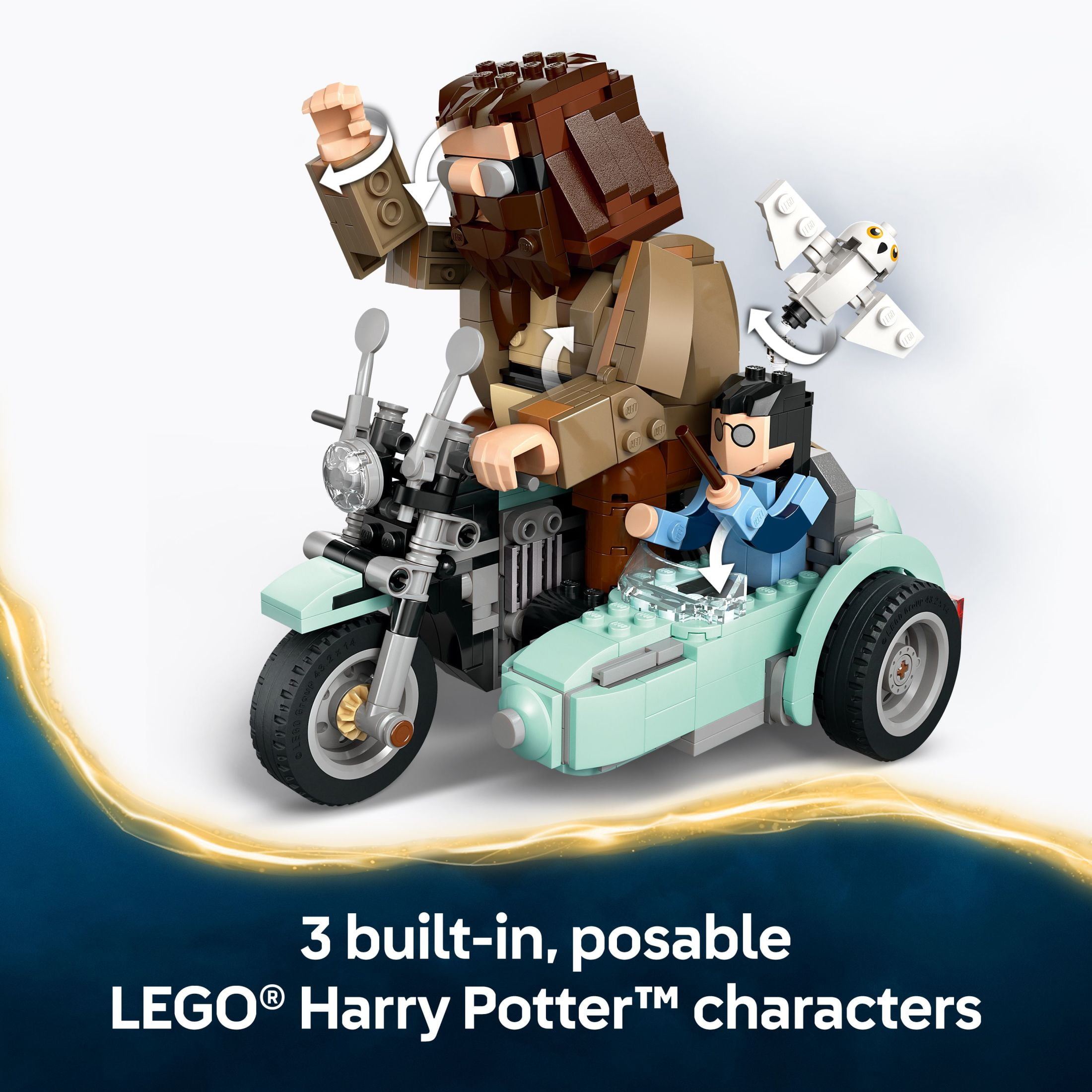 LEGO Harry Potter Hagrid & Harry's Motorcycle Ride Building Toy - Kids Motorcycle Toy for Boys and Girls, Harry Potter Fans, Ages 9+ - Birthday Gift Idea - 76443 - Image 5