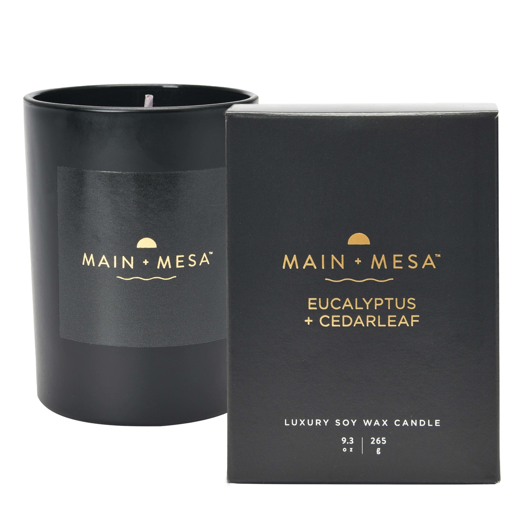 Main + Mesa Matte Black Glass Candle in Gift Box, 9.3 oz., Burn time up to 60 hours - Image 5