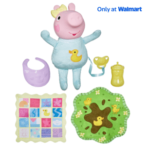 Peppa Pig Toys Oinks + Snuggles Evie Interactive Baby Doll with Accessories, Easter Gifts for Girls Ages 3+